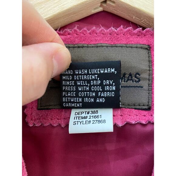 Brandon Thomas Women L Pink Suede Leather Button Up Shirt Jacket - Picture 3 of 4